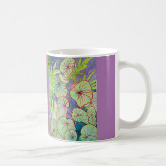 水彩画のベゴニアおよびPhilodendron コーヒーマグカップ
