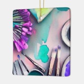 水彩画のペイントブラシ セラミックオーナメント (左)