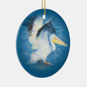 水彩画のペリカン17のオーナメント セラミックオーナメント (右)
