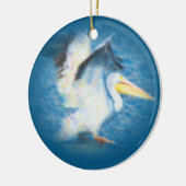水彩画のペリカン17のオーナメント セラミックオーナメント (左)