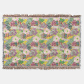 水彩画のペルーの女性及びラマパターン スローブランケット (正面)