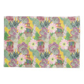 水彩画のペルーの女性及びラマパターン 枕カバー (裏面-左)