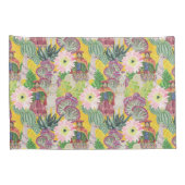 水彩画のペルーの女性及びラマパターン 枕カバー (裏面-右)