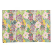 水彩画のペルーの女性及びラマパターン 枕カバー (正面右)