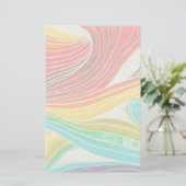 水彩画のペンキによって描かれる波パターン 便箋 (スタンド正面)