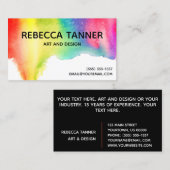 水彩画のペンキのカラフルな虹のしみの芸術の芸術家 名刺 (正面/裏面)