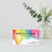 水彩画のペンキのカラフルな虹のしみの芸術の芸術家 名刺 (スタンド正面)