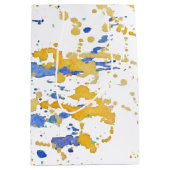 水彩画のペンキの（ばちゃばちゃ）跳ねる ミディアムペーパーバッグ (正面)