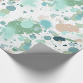 水彩画のペンキの（ばちゃばちゃ）跳ねる ラッピングペーパー (角)