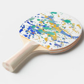 水彩画のペンキの（ばちゃばちゃ）跳ねる 卓球ラケット (正面アングル)