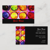 水彩画のペンキ箱-芸術家、芸術の個人教師 名刺 (正面/裏面)