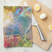 水彩画のペンキ3との抽象的でグランジな質 キッチンタオル (四つ折り)