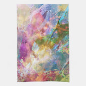 水彩画のペンキ3との抽象的でグランジな質 キッチンタオル (縦)