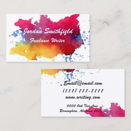 水彩画のペンキ 名刺 (正面/裏面)