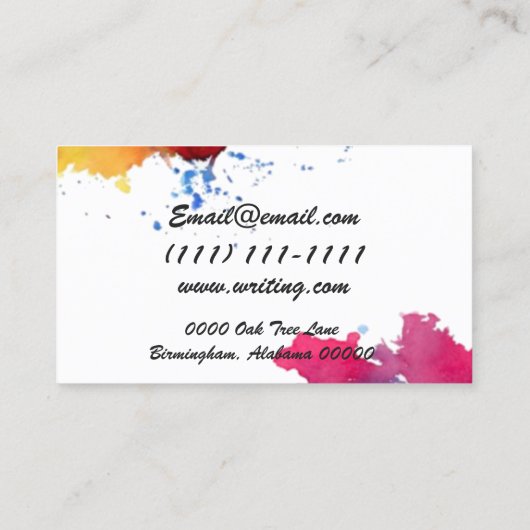 水彩画のペンキ 名刺 (裏面)