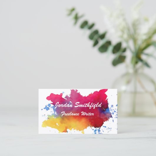 水彩画のペンキ 名刺 (スタンド正面)