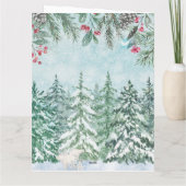 水彩画のホッキョクグマの冬景色 クリスマスカード カード (裏面)