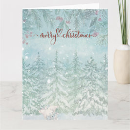 水彩画のホッキョクグマの冬景色 クリスマスカード カード