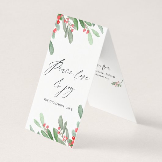 水彩画のホリデーシーズン グリーティング フォト (正面)