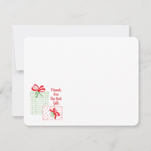 水彩画のホリデーフレンズは最高の贈り物 ノートカード (正面)