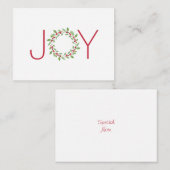 水彩画のホリーデザインのリース ノートカード (正面/裏面)