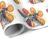 水彩画のボクサードッグ ラッピングペーパー (ロールコーナー)