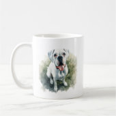水彩画のボクサー犬 コーヒーマグカップ (左)