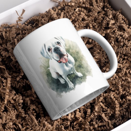 水彩画のボクサー犬 コーヒーマグカップ