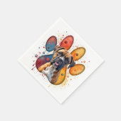 水彩画のボクサー犬 スタンダードカクテルナプキン (角)