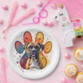 水彩画のボクサー犬 ペーパープレート (パーティー)