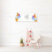 水彩画のボーダーが付いている大きくカスタムな旗 横断幕 (インサイチュ)