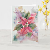 水彩画のポインセチア カード (黄色い花)