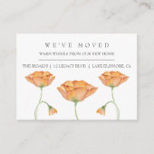 水彩画のポピーが新宅引っ越しの発表 エンクロージャーカード (正面)