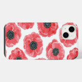 水彩画のポピー iPhoneケース (裏面横)