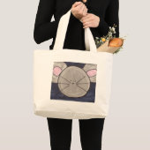 水彩画のマウスのバッグ ラージトートバッグ (正面(商品))