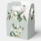 水彩画のマグノリアのグリーンギフト フェイバーボックス (オープン)