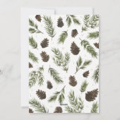 水彩画のマツ小枝のクリスマスの写真カード シーズンカード (裏面)