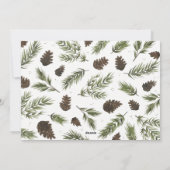 水彩画のマツ小枝のクリスマスの写真カード シーズンカード (裏面)