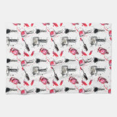 水彩画のマニキュアパターン キッチンタオル (横)