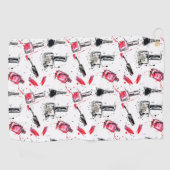 水彩画のマニキュアパターン ゴルフタオル (横)