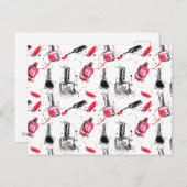 水彩画のマニキュアパターン シーズンポストカード (正面/裏面)