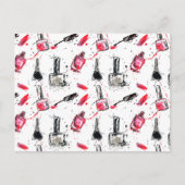 水彩画のマニキュアパターン シーズンポストカード (正面)