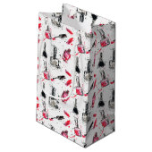 水彩画のマニキュアパターン スモールペーパーバッグ (裏面アングル)