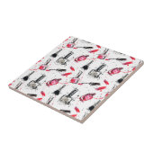 水彩画のマニキュアパターン タイル (側面)