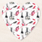 水彩画のマニキュアパターン ペーパーコースター (正面)