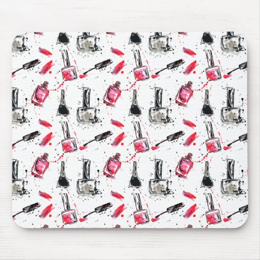 水彩画のマニキュアパターン マウスパッド (正面)