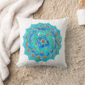 水彩画のマンデラのデザインのモロッコのタイル クッション (ブランケット)