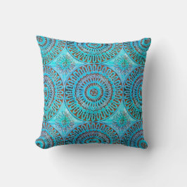水彩画のマンデラパターンが付いているモロッコのタイル クッション