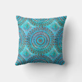 水彩画のマンデラパターンが付いているモロッコのタイル クッション (裏面)