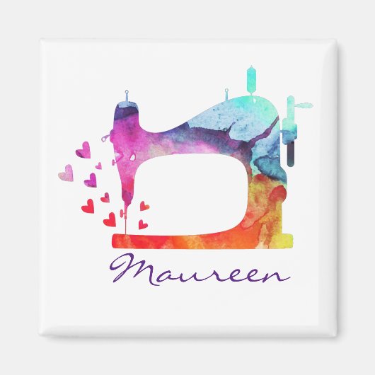 水彩画のミシン マグネット (正面)